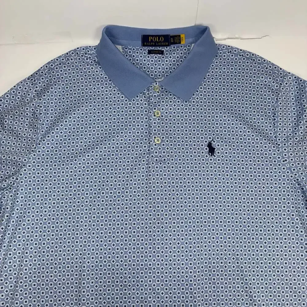 Polo Ralph Lauren Classic Fit Geometric Print Polo Shirt - Men's XL